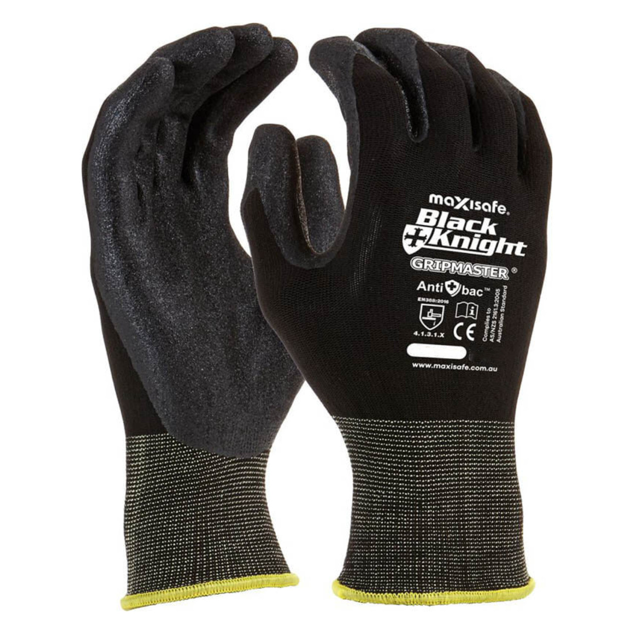 'Black Knight' Nylon Glove. Nitrile Coated S