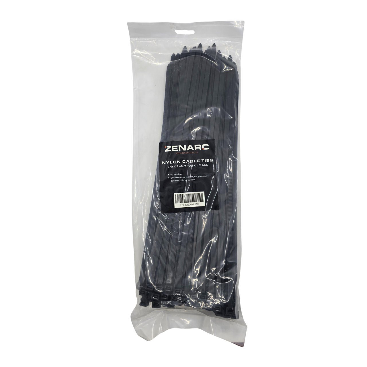 Cable Tie Black 370 x 7.6mm 100pk