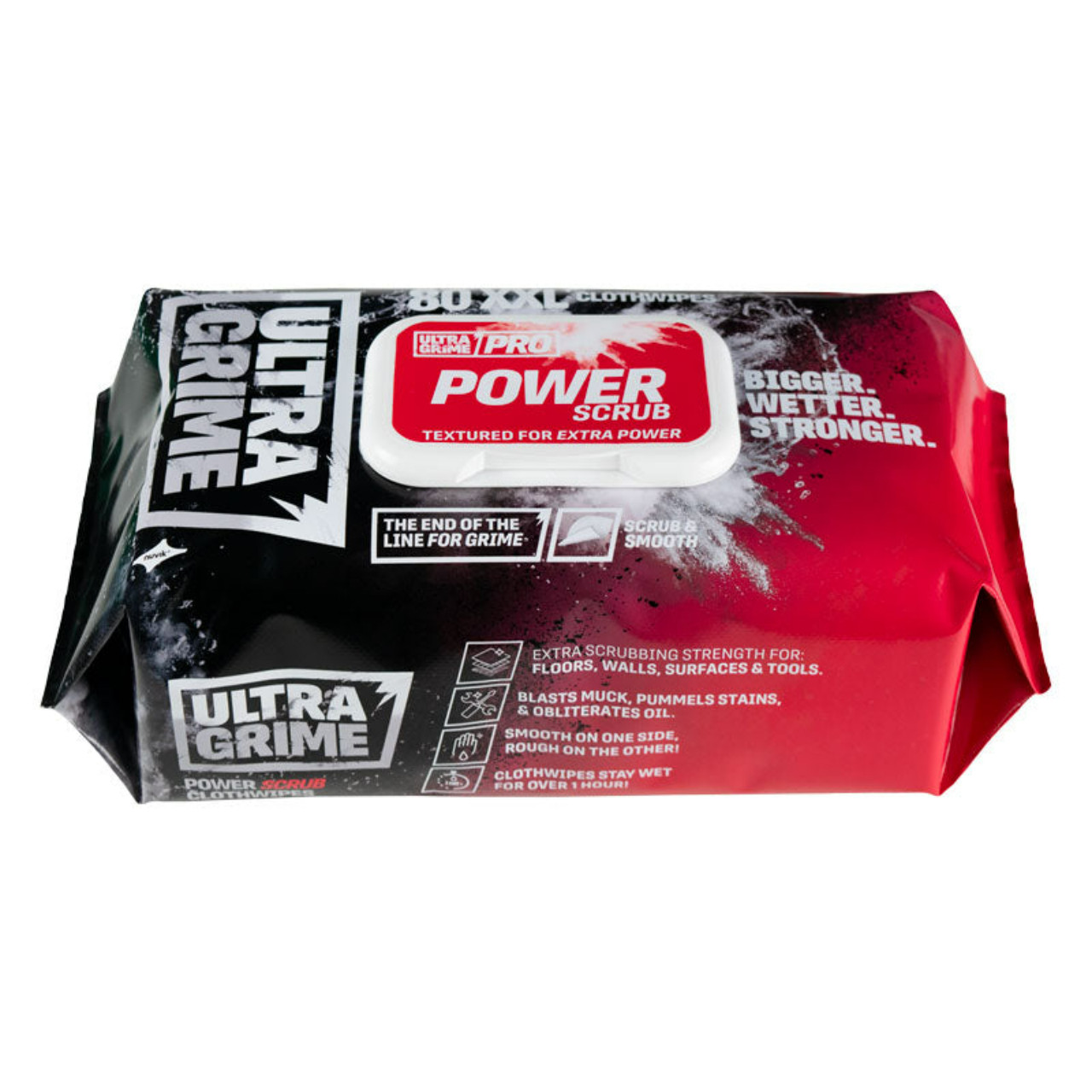 Ultragrime Pro, Power Scrub Wipes 80pk