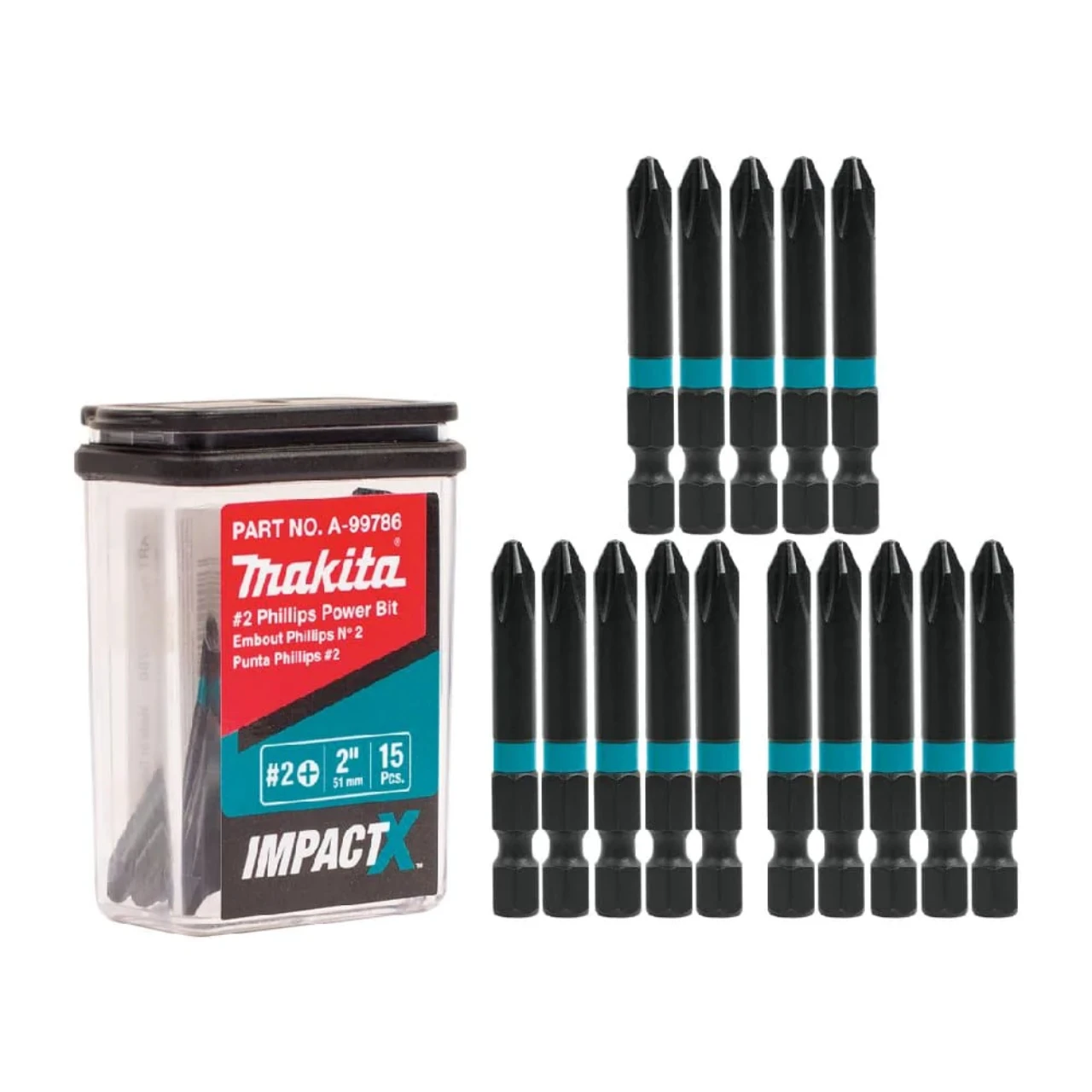 Makita Impact-X Ph2 X 50mm Flip-Top Case 15pc