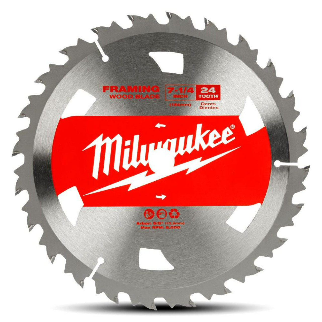 Milwaukee 184mm (7 1/4”) Basic Framing 24T Circular Saw Blade