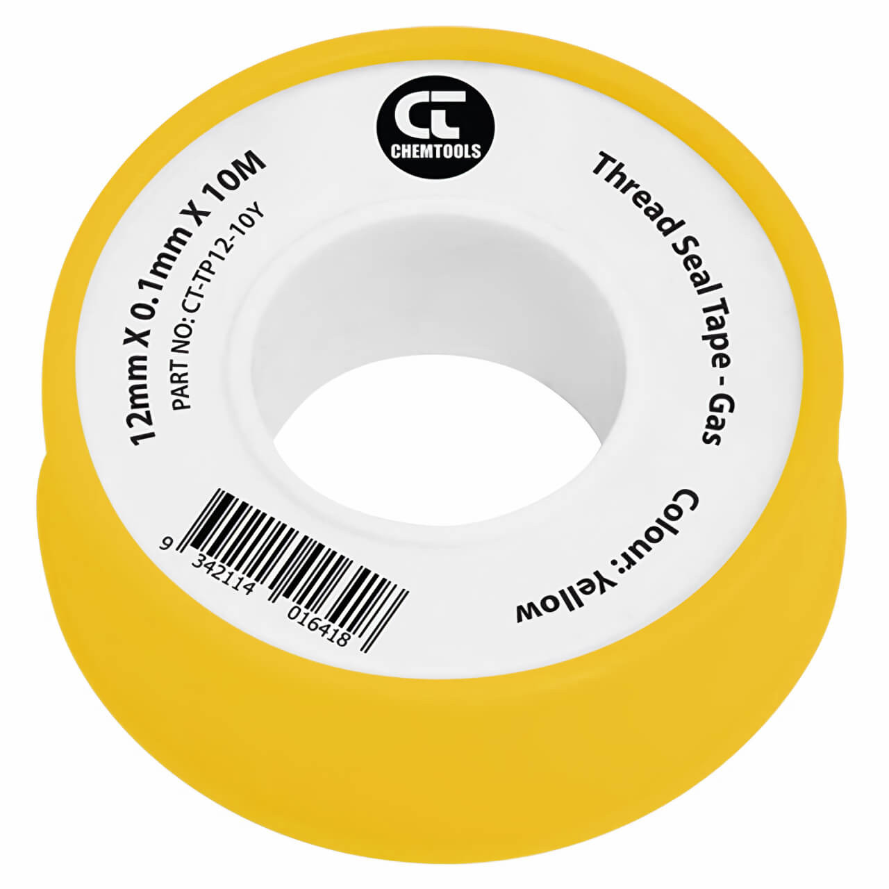 CT Yellow PTFE Thread Tape 12mm x 10m Roll