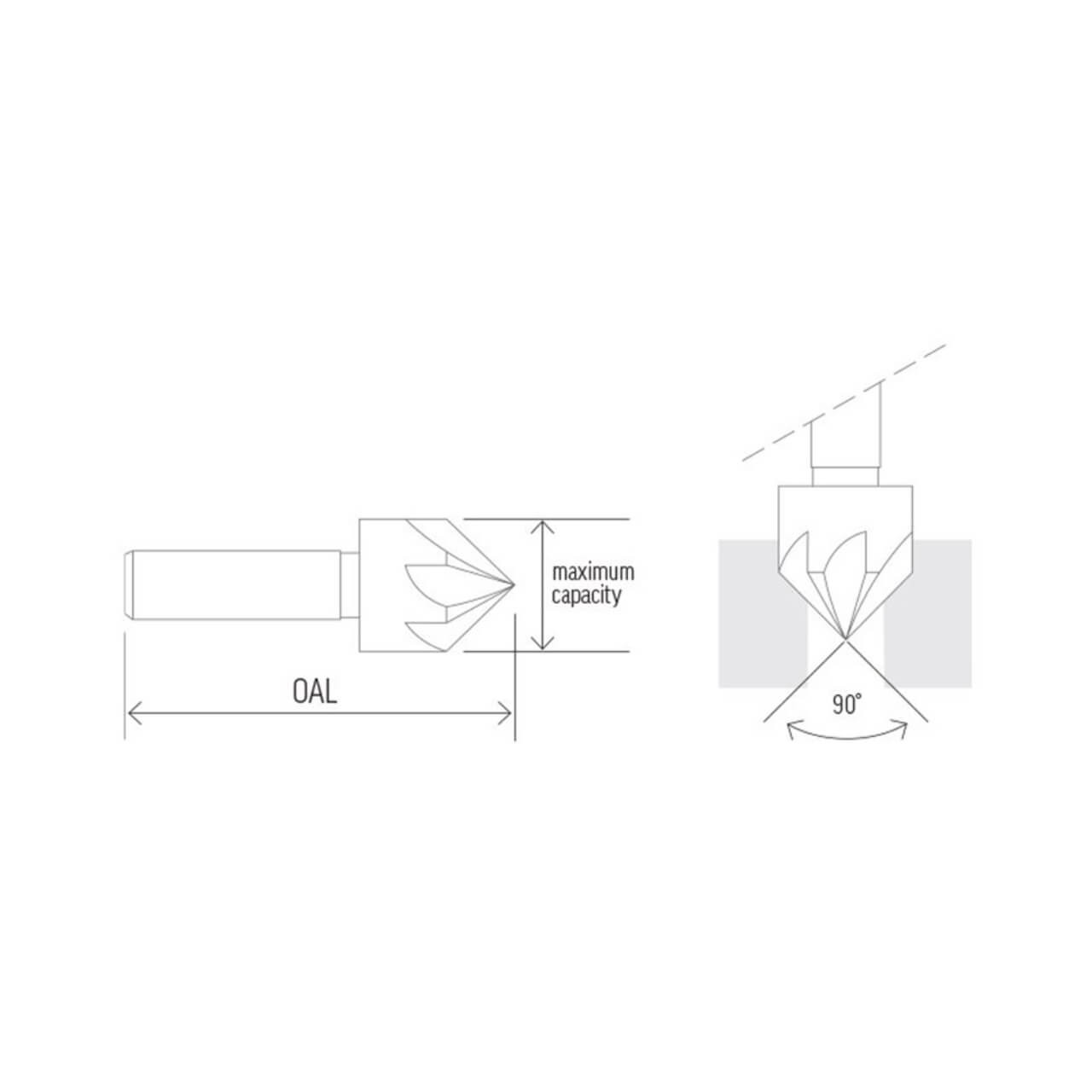 Alpha 8mm Countersink 5 Flute