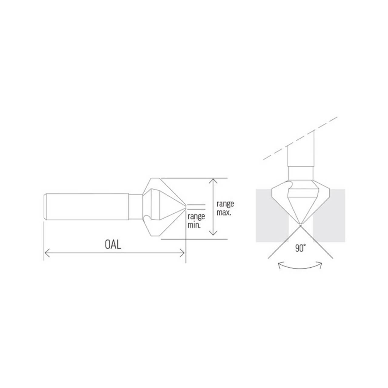 Alpha 16.5mm Countersink 3 Flute