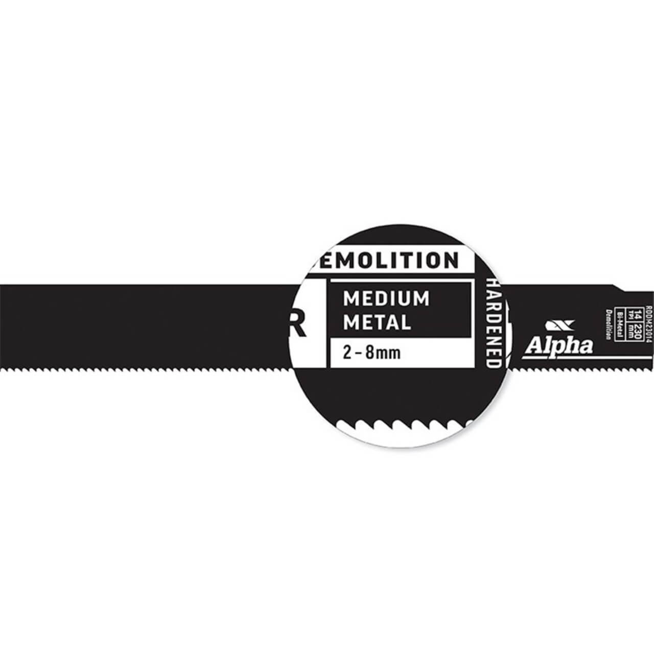 Alpha 230mm 14tpi Destructor Demolition Metal Reciprocating Saw Blade 25pk