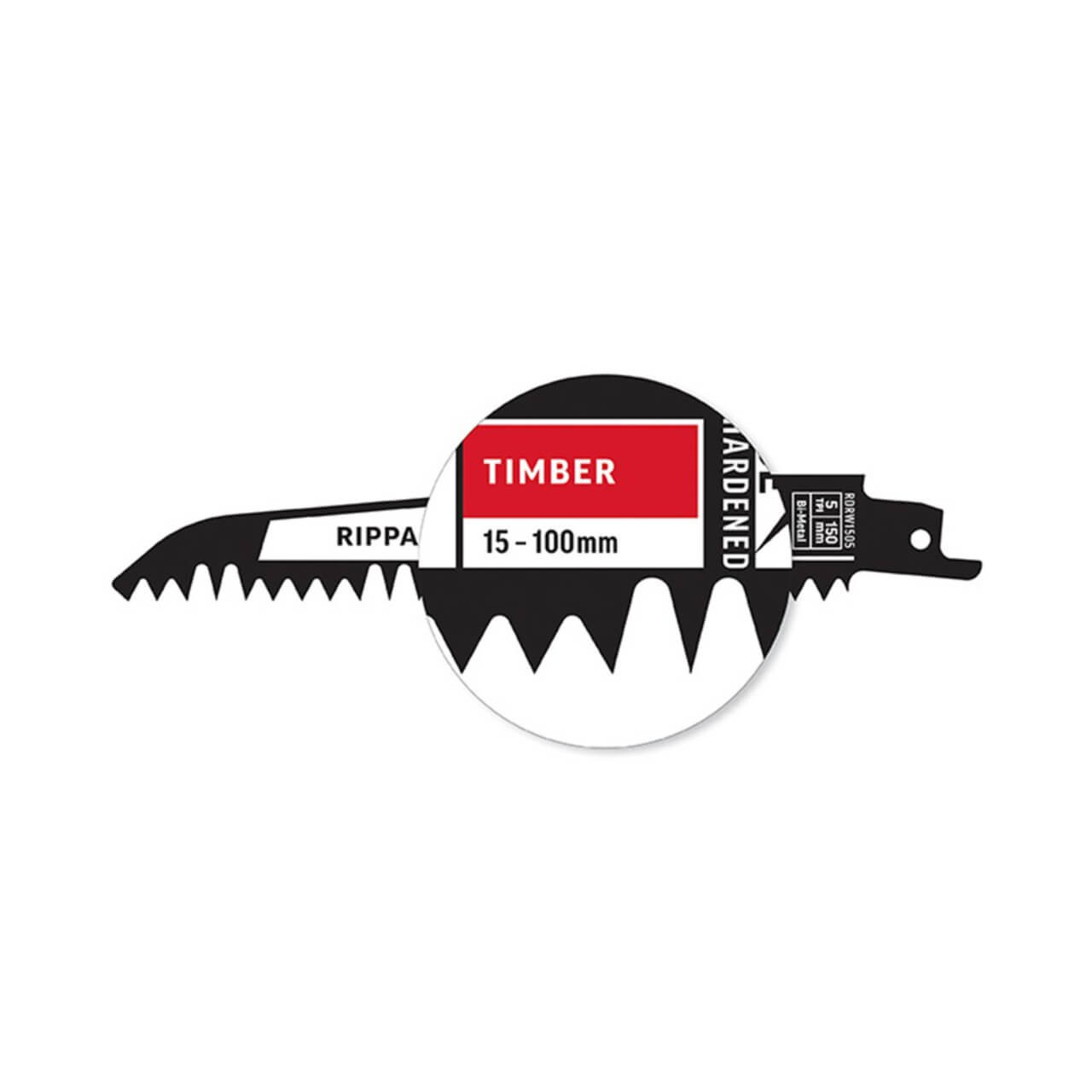 Alpha 150mm 5tpi Rippa Timber Reciprocating Saw Blade 2pk
