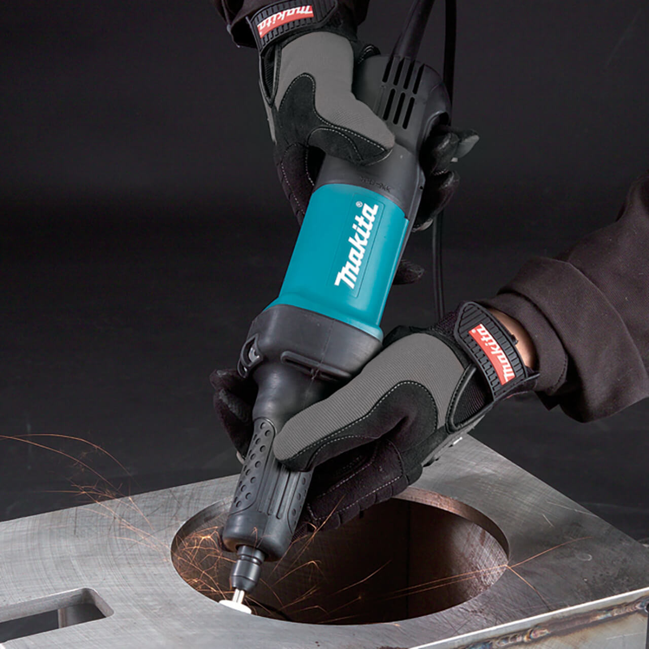 Makita 6.35mm (1/4”) Long Nose High Speed Die Grinder, 400W, Paddle switch