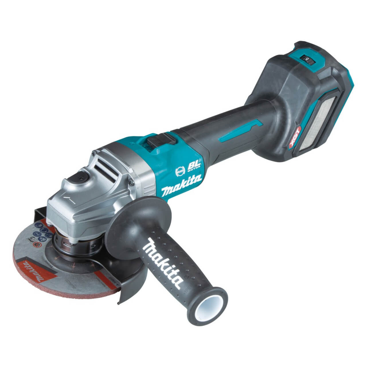 Makita 40V Max BRUSHLESS AWS* 125mm (5”) Angle Grinder. Slide Switch. Variable Speed - Tool Only