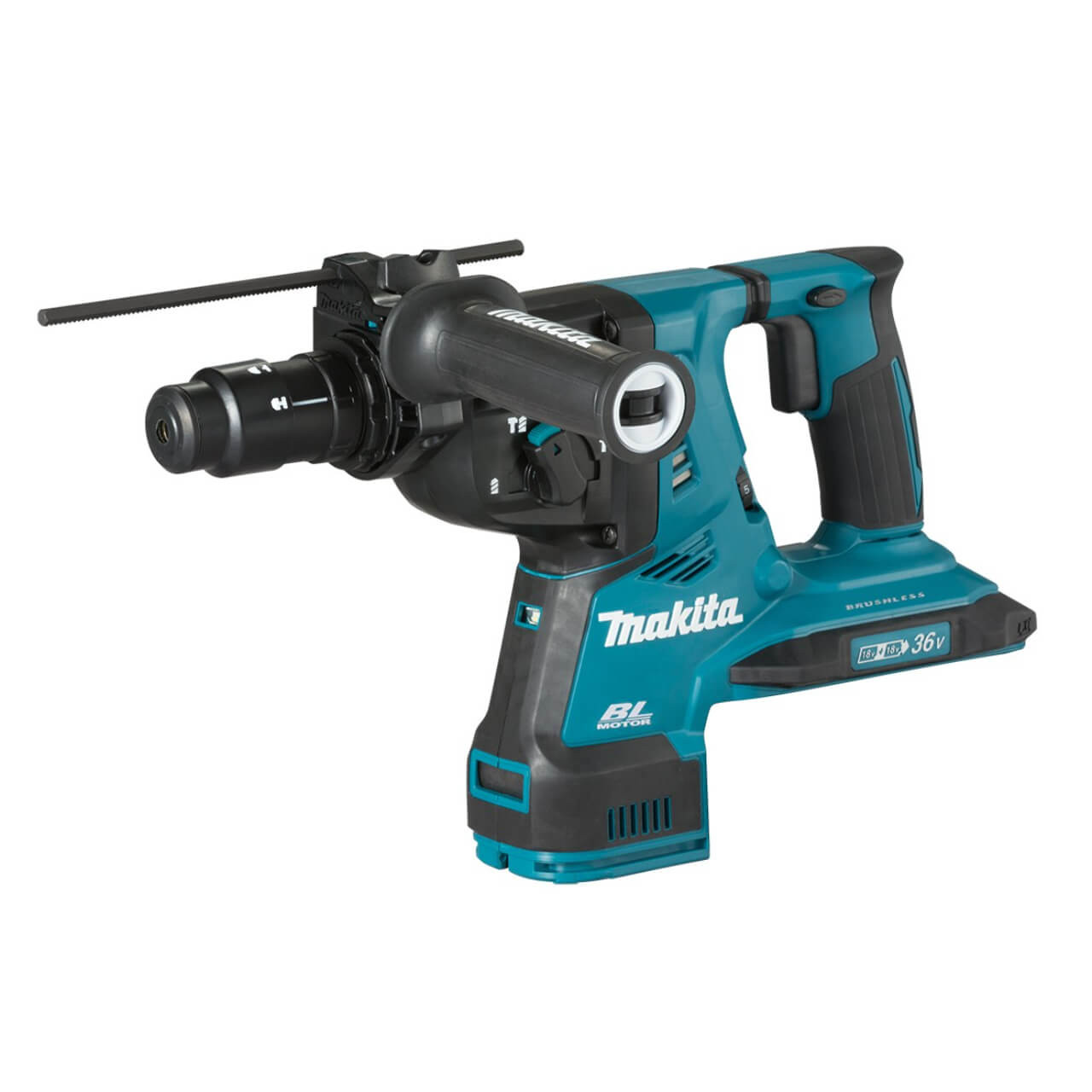 Makita 18Vx2 BRUSHLESS AWS* 28mm SDS Plus Rotary Hammer. Quick Change Drill Chuck - Tool Only