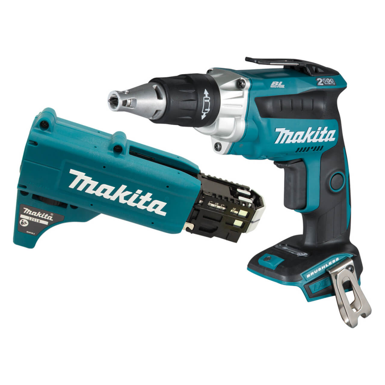 Makita 18V BRUSHLESS High Torque Screwdriver. Autofeed Collated Screwgun Attachment - Tool Only