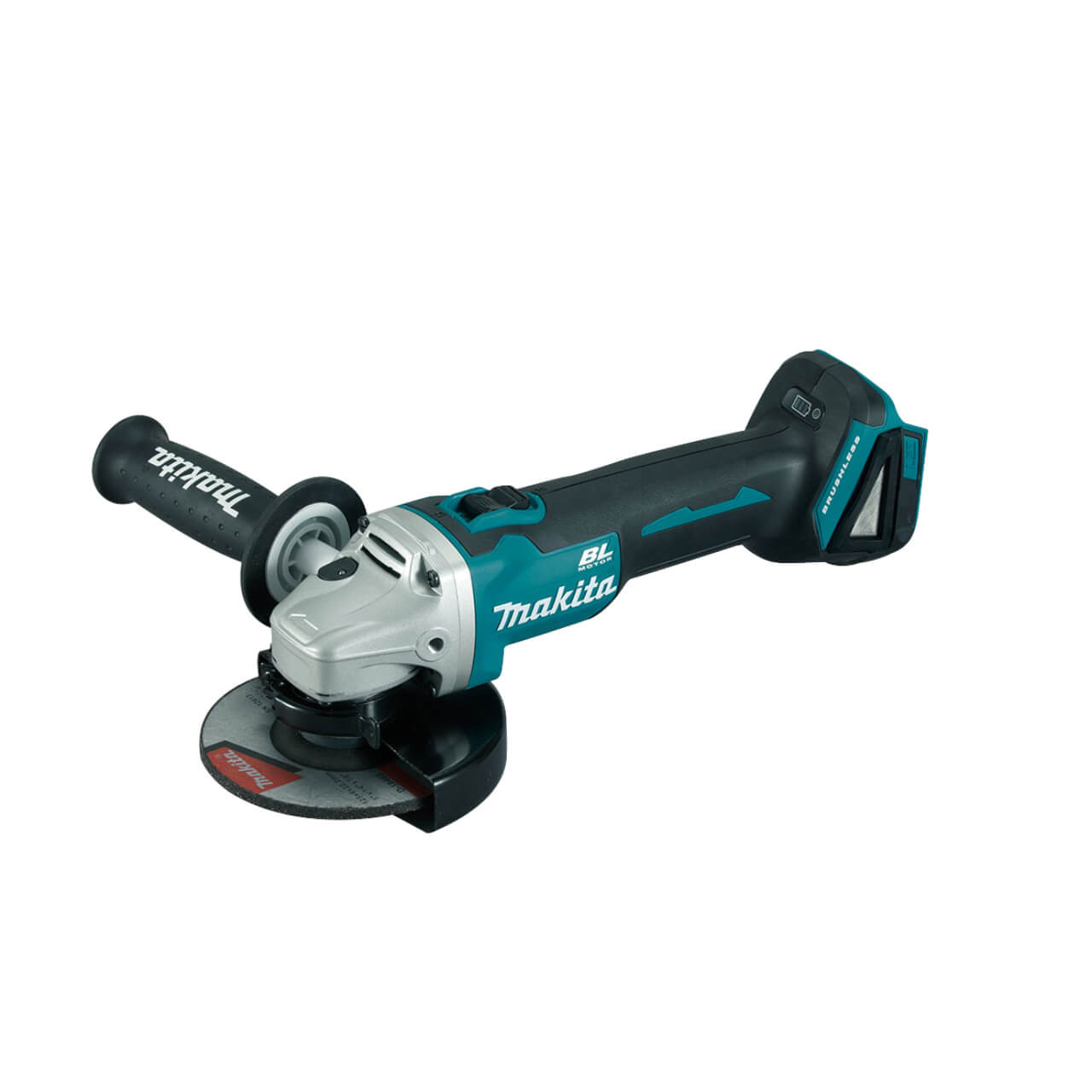Makita 18V BRUSHLESS 125mm Slide Switch Brake Angle Grinder Kit - Includes 2 x 5.0Ah Batteries. Rapid Charger & Carry Case