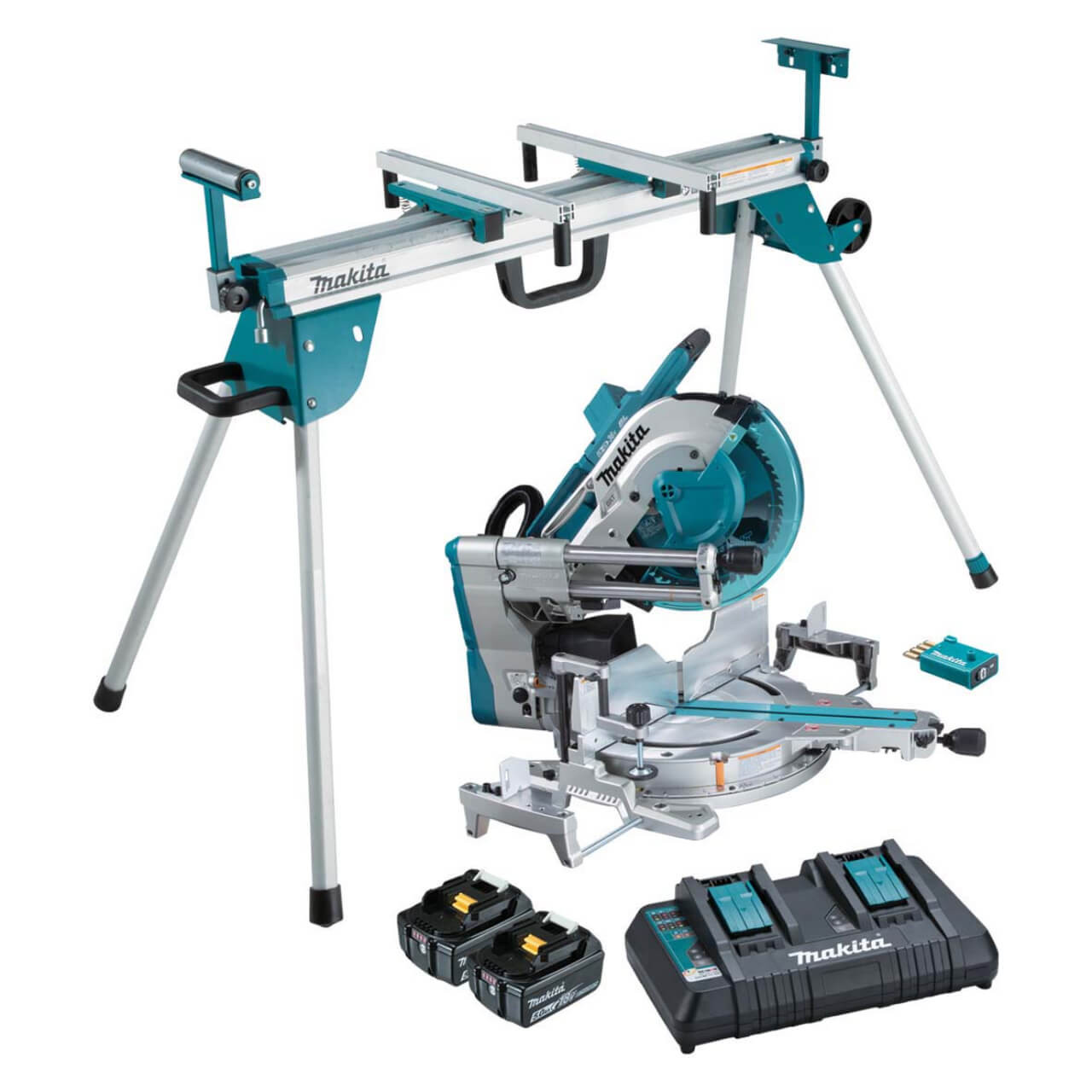 Makita 18Vx2 BRUSHLESS AWS 305mm (12”) Slide Compound Saw Kit (DLS211PT2U) & Mitre Saw Stand (AUAWST06) - Tool Only