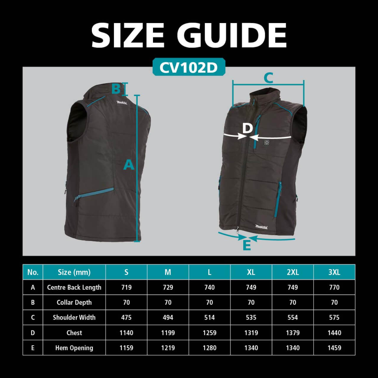 Makita 12V Max Heated Vest (XL) - Tool Only