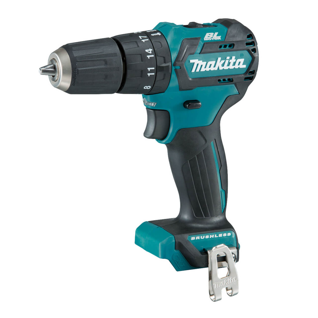 Makita 12V Max BRUSHLESS Hammer Driver Drill Kit - Includes 2 x 2.0Ah Batteries. Rapid Charger & Case