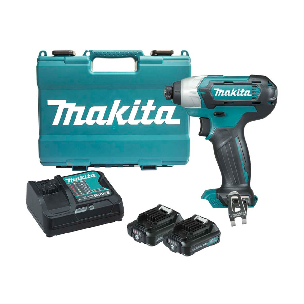 Makita 12V Max Impact Driver Kit - Includes 2 x 2.0Ah Batteries. Rapid Charger & Case