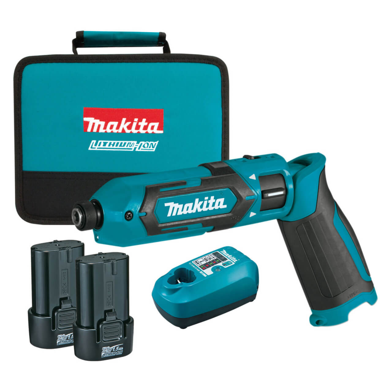 Makita 7.2V Pen Impact Driver Kit - Includes 2 x 1.5Ah Batteries. Charger & Carry Bag