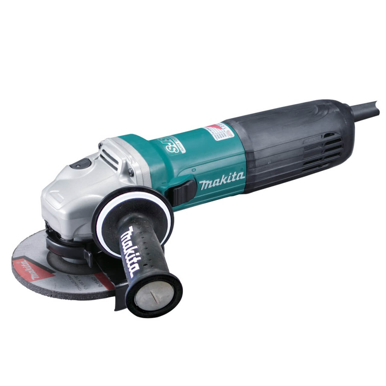 Makita 125mm (5”) Angle Grinder. 1400W. Constant Speed Control. soft start. current limiter. anti-restart. variable speed. SJSII