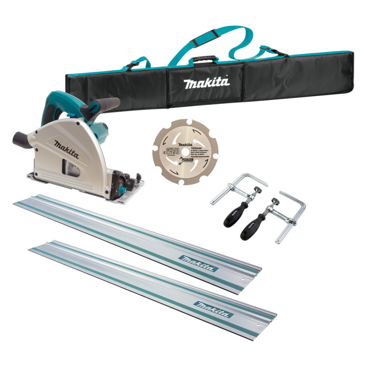Makita 165mm (7”) Plunge Cut Circular Saw Kit (SP6000JTX2) & 42L Wet/Dry M-Class Vacuum (VC4210MX2) Combo