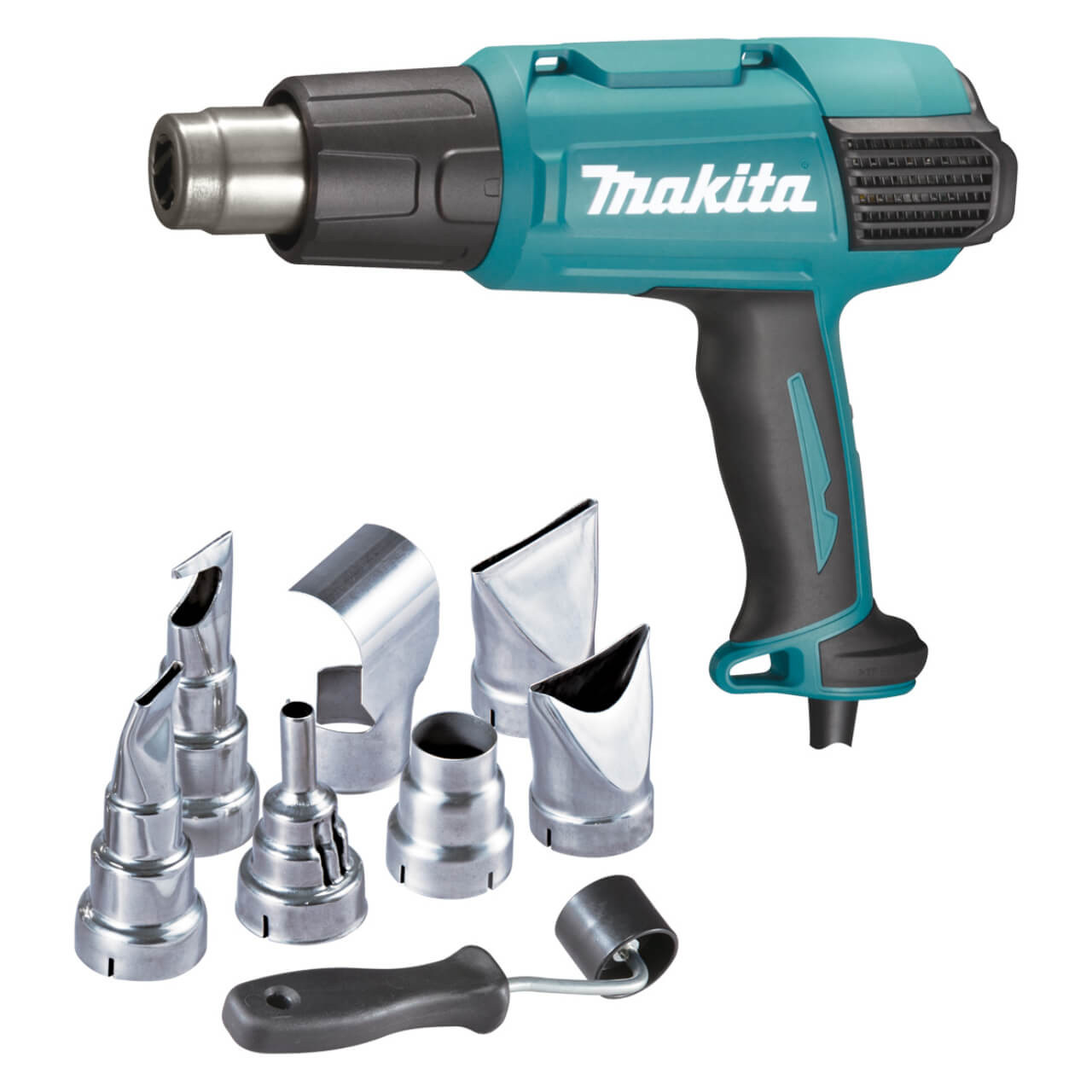 Makita 50-650 Variable Degree Heat Gun. Pre-set heat function. with 7 piece nozzle set