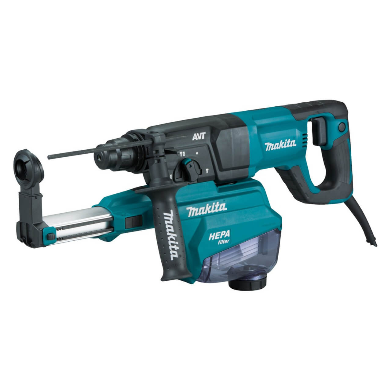 Makita 26mm SDS Plus Rotary Hammer. 800W. Inbuilt Dust Extraction. AVT. D-Handle