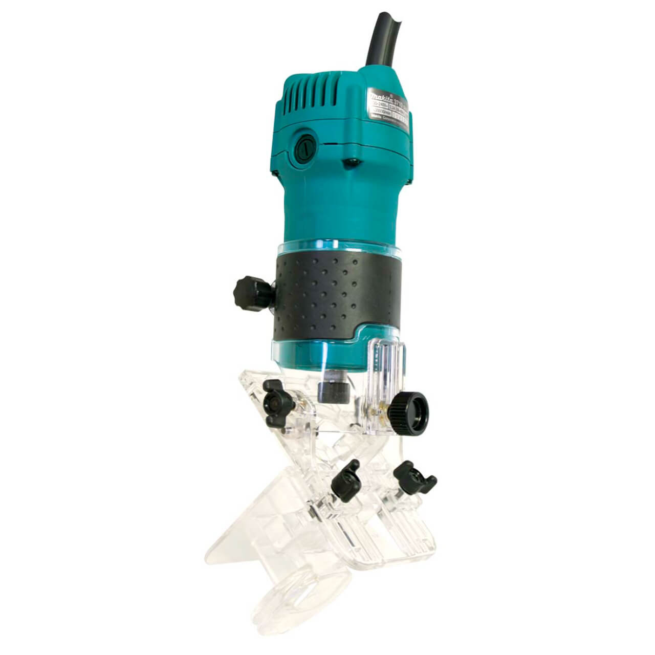 Makita 6.35mm (1/4”) Laminate Trimmer. 530W. Clear tilt base