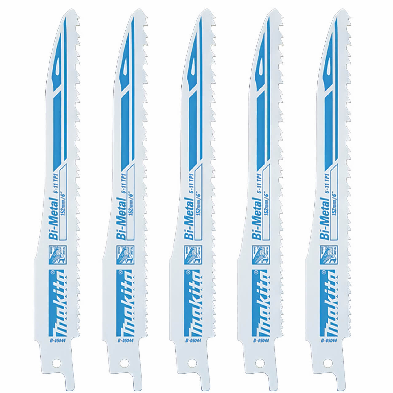 Makita Recipro Blade Bi-Metal 152mm x 0.9mm x 6-11tpi Super Express / Multi Material 5pk