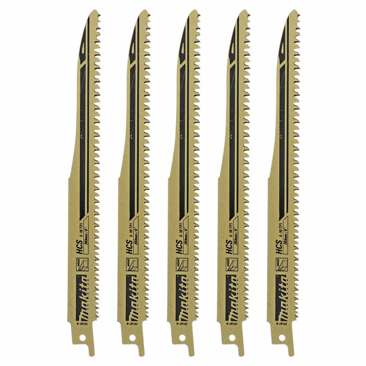 Makita Recipro Blade Hcs 205mm - 6-10tpi - Super Express - (5pk) - Wood