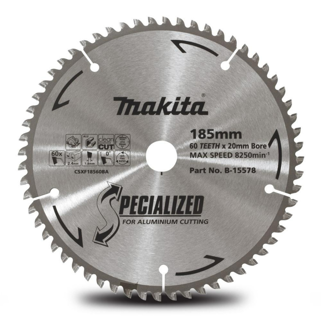 Makita 185mm x 20mm x 60T TCT Aluminum Circular Saw Blade