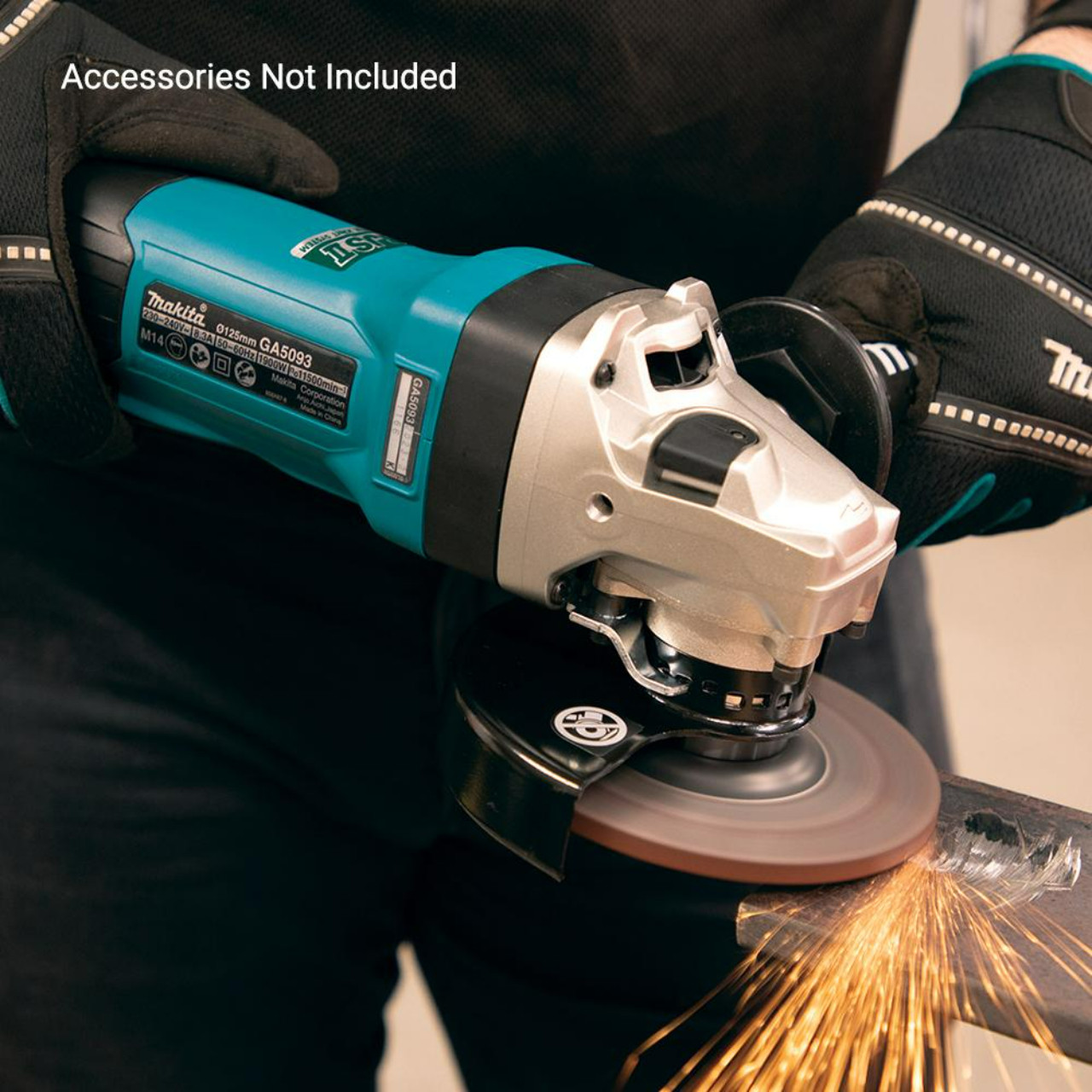 Makita 125mm (5”) 1900W Paddle Switch Angle Grinder Variable Speed Mechanical Brake