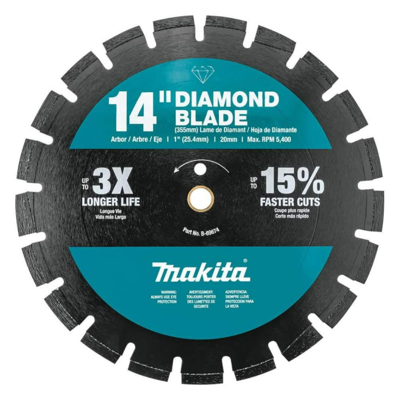 Makita 350mm X 25.4mm Diamond Blade Seg - Comet - Concrete