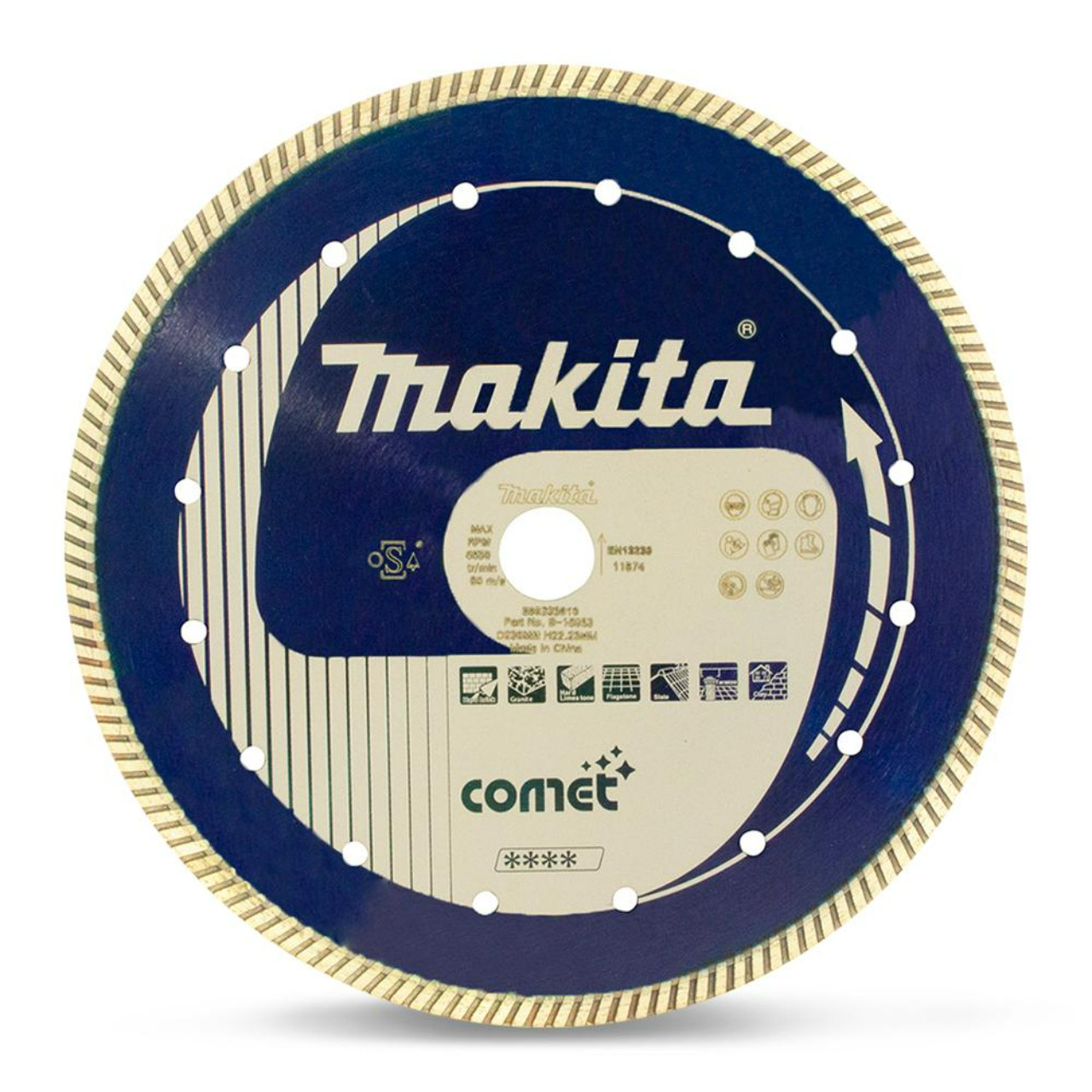 Makita 230mm X 22.23 Diamond Blade Turbo - Comet