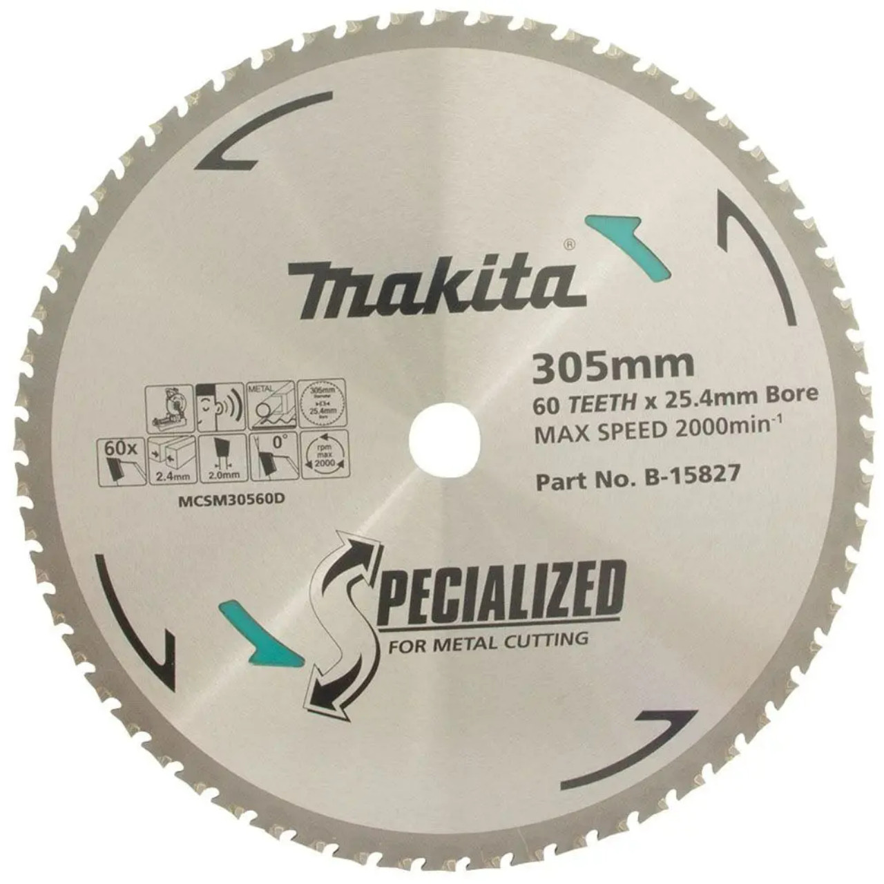 Makita Cold Metal Cutting Tct Saw Blade 305mm X 25.4mm X 60t