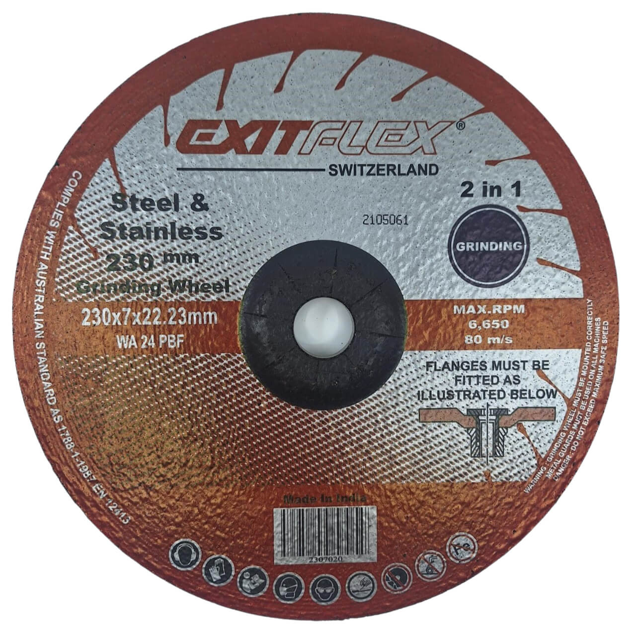 Exitflex 230x7.0x22.23mm 2in1 T27 Grinding Disc 20/box