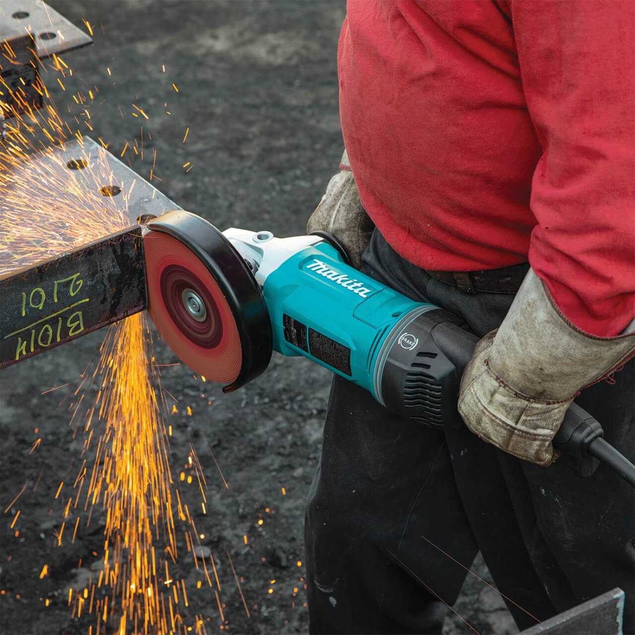 Makita 180mm / 7” Straight Handle Angle Grinder