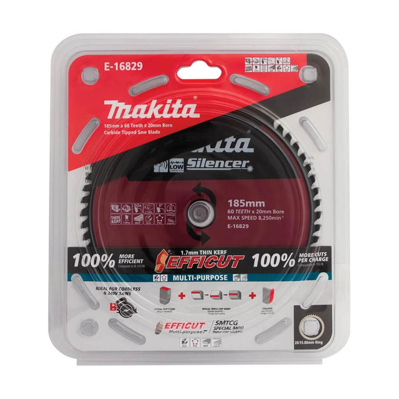 Makita Efficut Multi Cut TCT Blade 185 x 20 x 60T