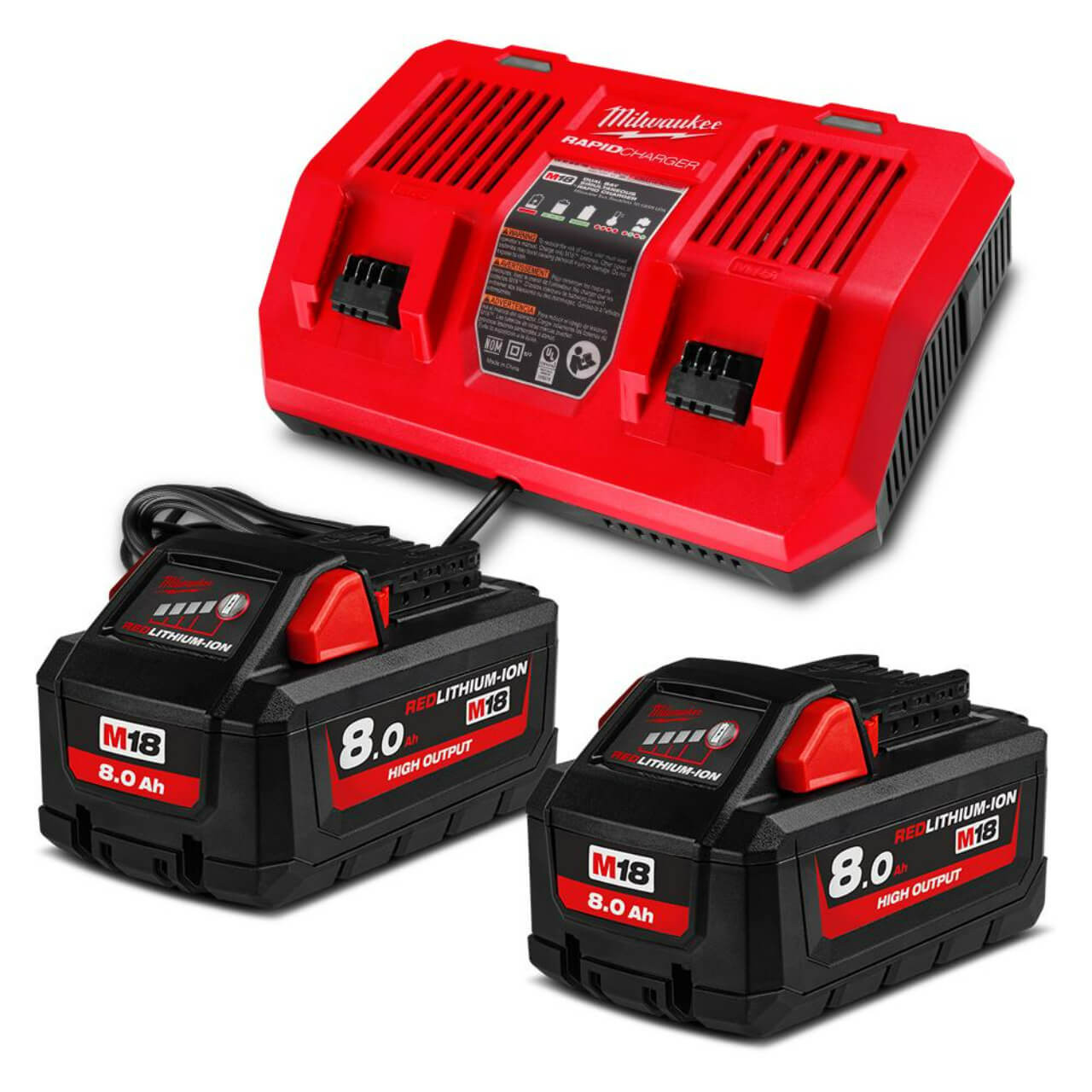 Milwaukee M18 Redlitium-Ion High Output 8.0Ah Dual Bay Starter Pack