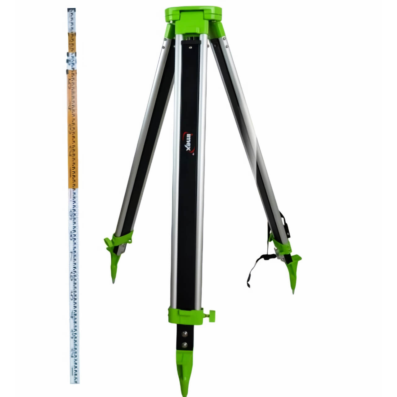 IMEX Flat Top Aluminium Tripod & 5m Metric Staff