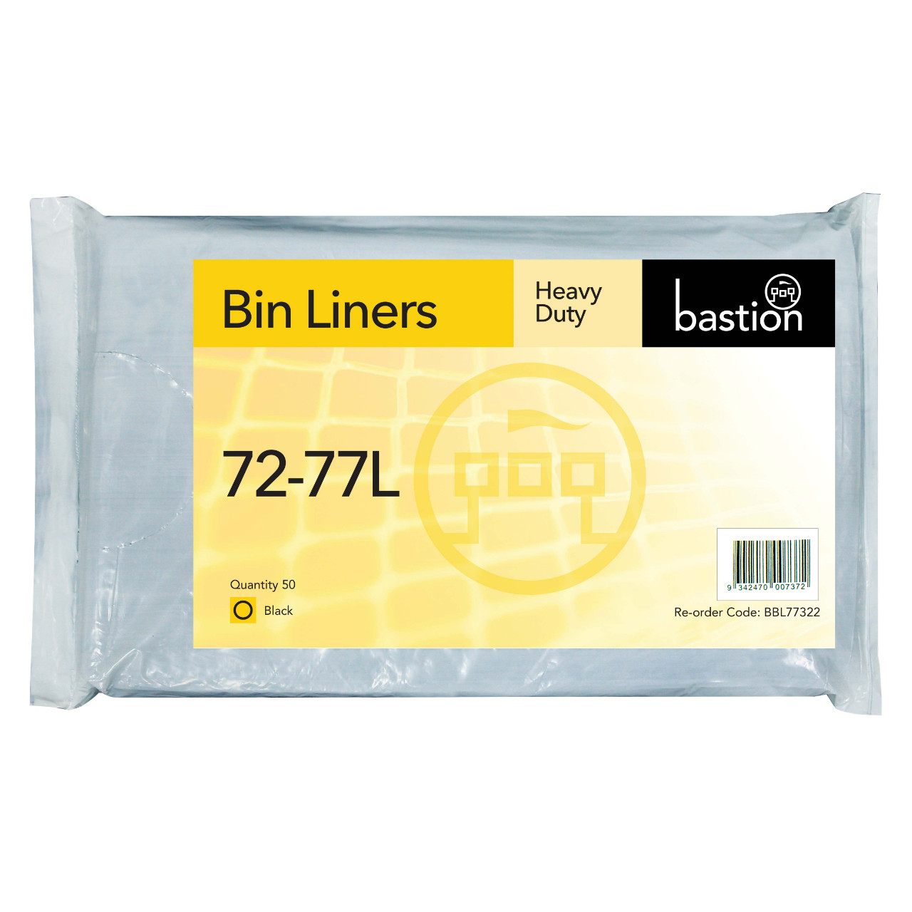 Bastion 72-77 Litre Heavy Duty Bin Liners Black 50pk Bastion 72-77 Litre Heavy Duty Bin Liners Black 50pk