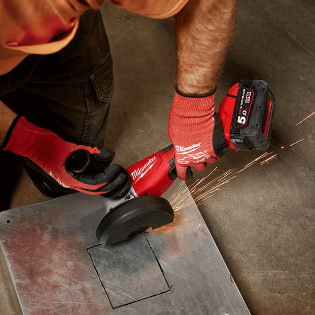 Milwaukee M18™ Brushless 125 mm (5”) Angle Grinder with Deadman Paddle Switch (Tool Only)