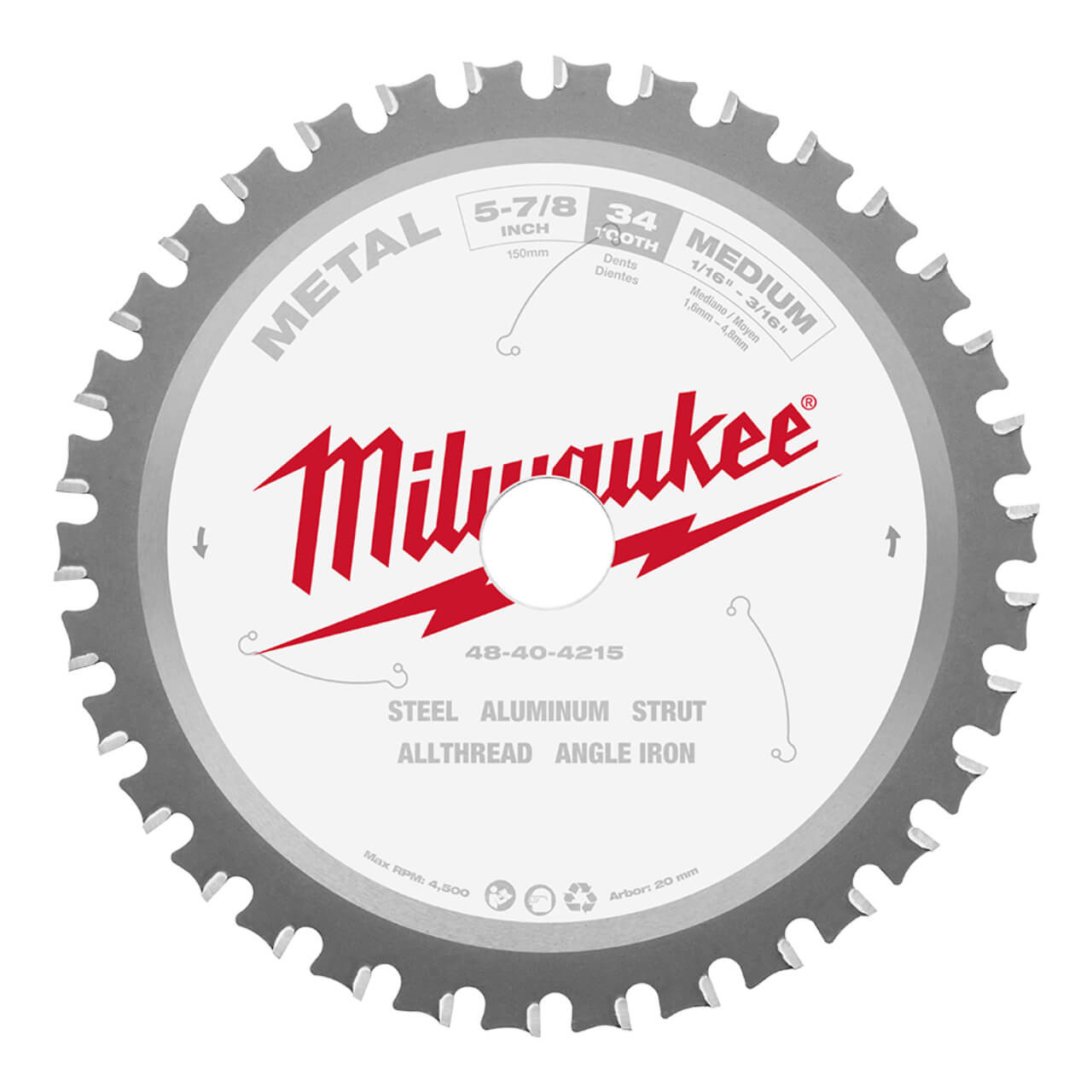 Milwaukee 149mm (5-7/8”) 34T Metal Circular Saw Blade