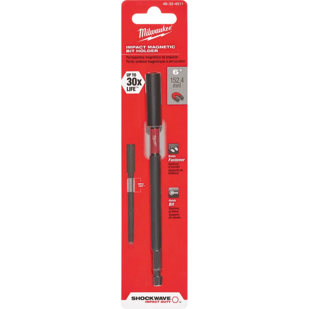 Milwaukee SHOCKWAVE 150mm (6”) Magnetic Driver Bit Holder