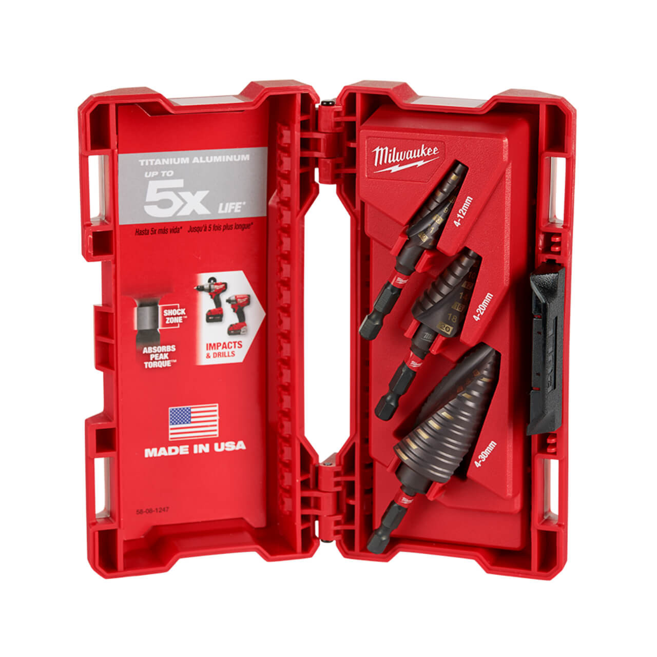 Milwaukee Shockwave 4-30mm Metric Step Drill Bit Set 3pce