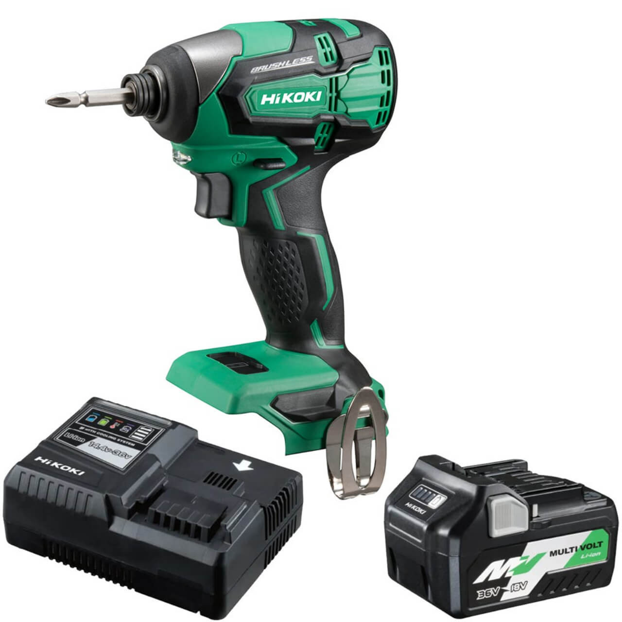 Hikoki 18V Li-Ion Cordless Brushless Slide Impact Driver Combo Kit