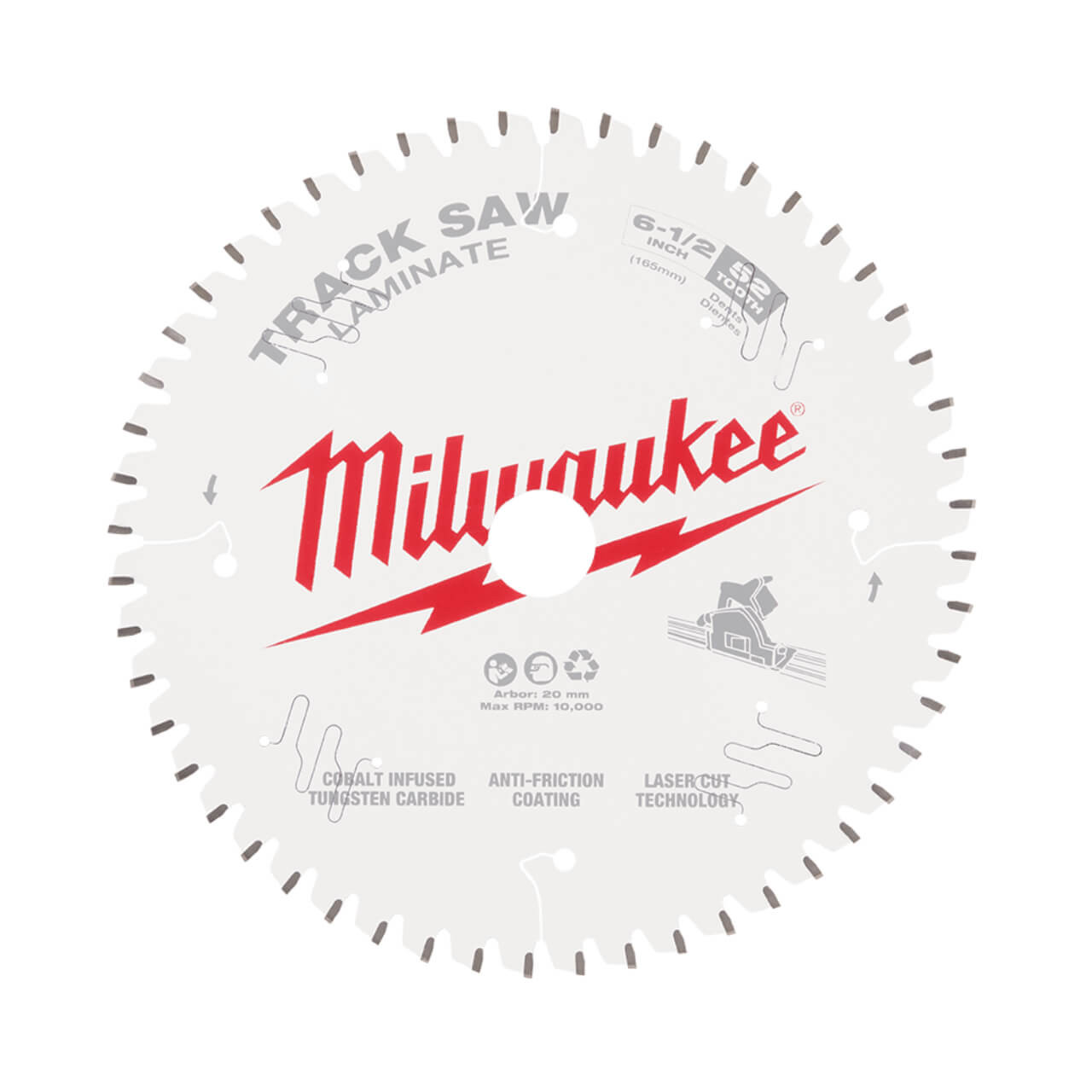 Milwaukee 165mm 6-1/2” 52T Laminate Track Saw Blade