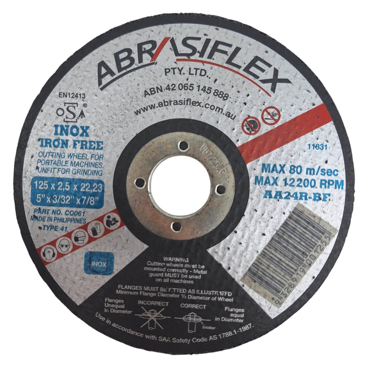 Abrasiflex AA24R 125x2.5x22 Iron Free Cutting Disc