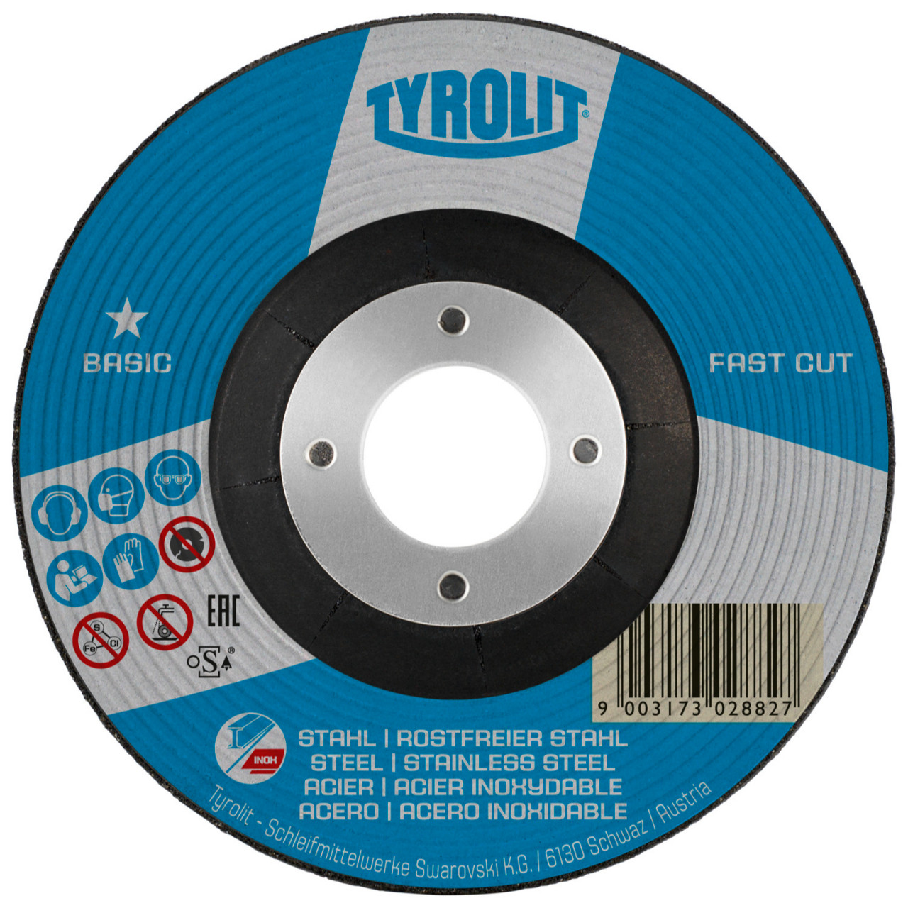 Tyrolit A30P-BFB 125x6x22 GP Fastcut Grinding Disc 10/box