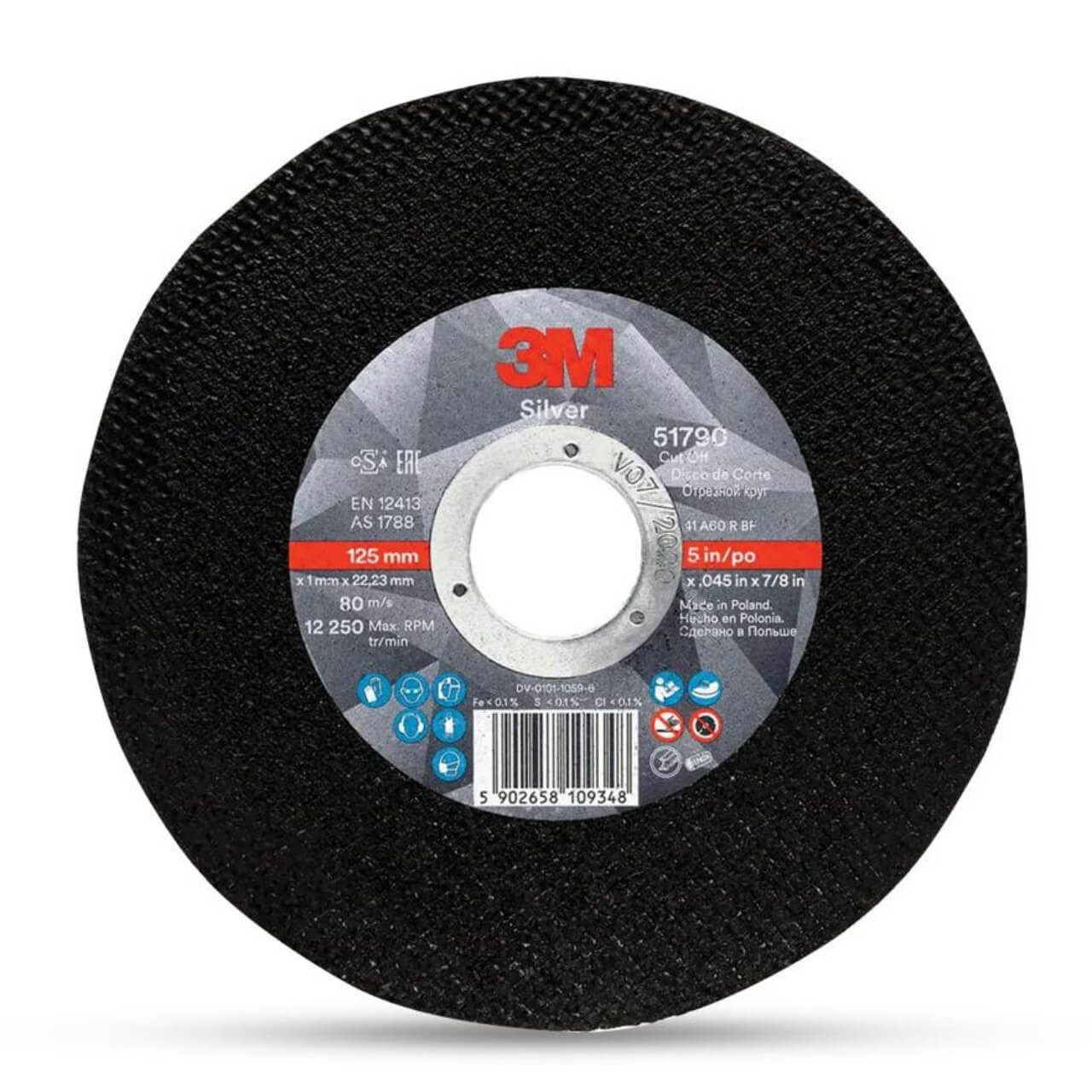 3M Silver 180x2.5x22 Cut Off Wheel 25/box