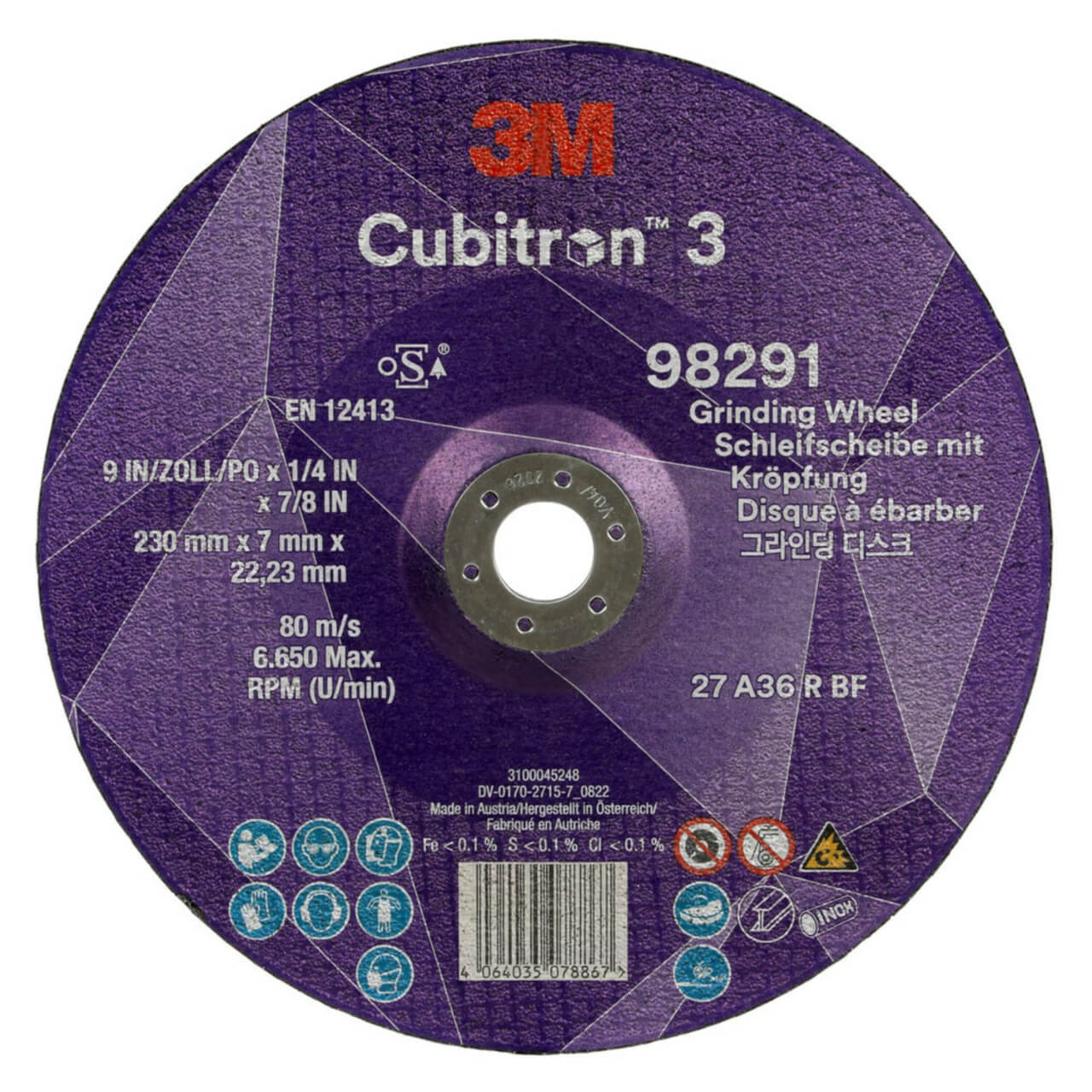 3M Cubitron 3 230x7x22 Grinding Disc 10/box