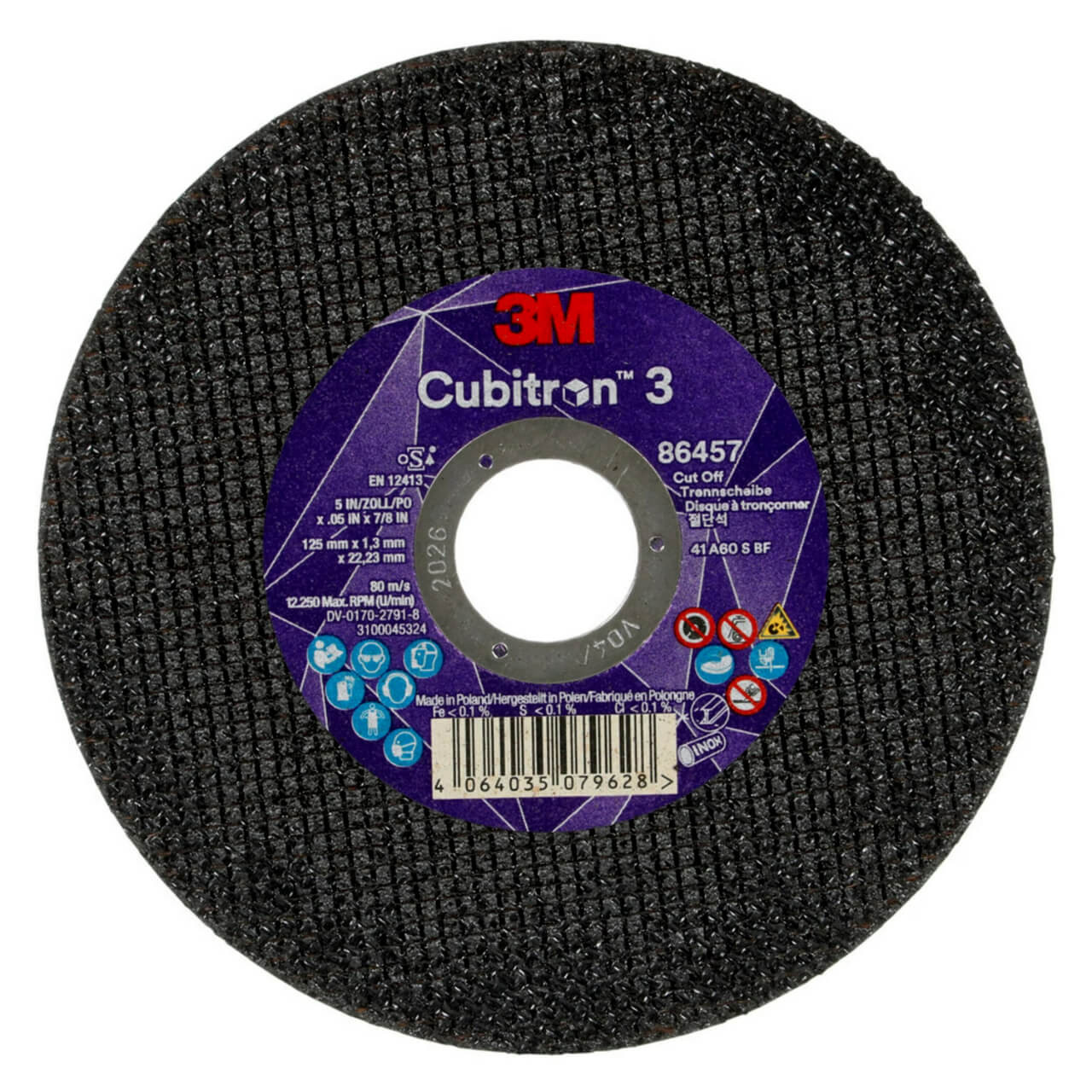 3M Cubitron 3 125x1.3x22 Cut Off Wheel 25/box