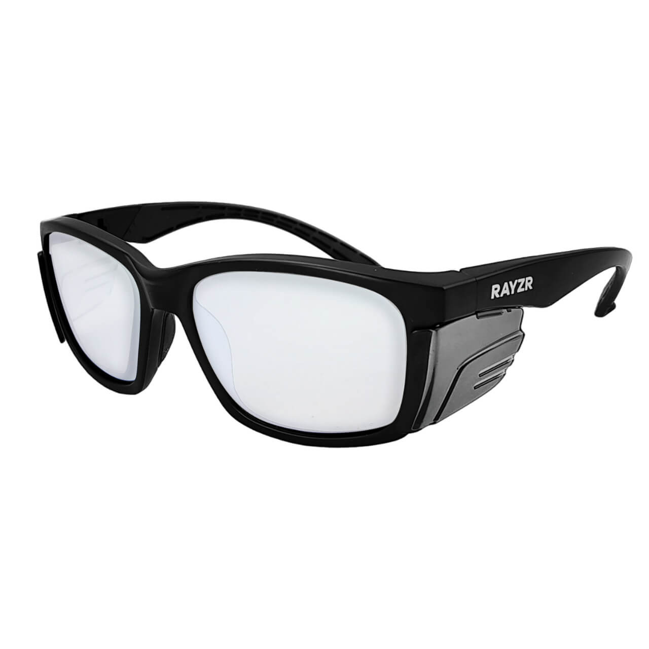 Rayzr Matte Black Frame Clear Lens Safety Glasses